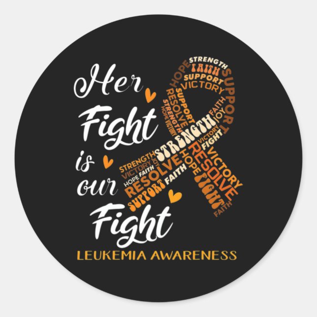 Leukämie Sensibilisierungskampagne Ihr Kampf ist u Runder Aufkleber (Vorderseite)