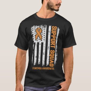 Leukämie Survivor Flag Unterstützung Quadrat Leukä T-Shirt
