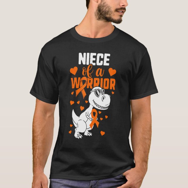 Leukämie Tante Onkel Mädchen Nichte eines Kriegers T-Shirt (Vorderseite)