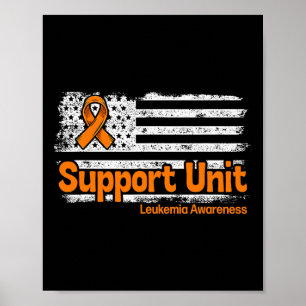 Leukämie-unterstützende Einheit Flag Blutkrebserkr Poster