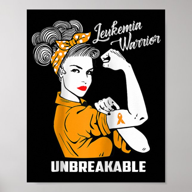 Leukämie Warrior Unzerbrechliches T-Shirt Poster (Vorne)