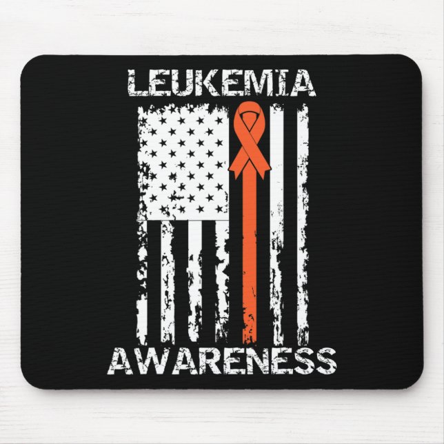 Leukemia Awareness American Flag Orange Ribbon Mousepad (Vorne)