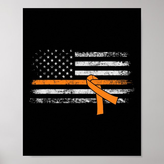 Leukemia Awareness American Flag Poster (Vorne)