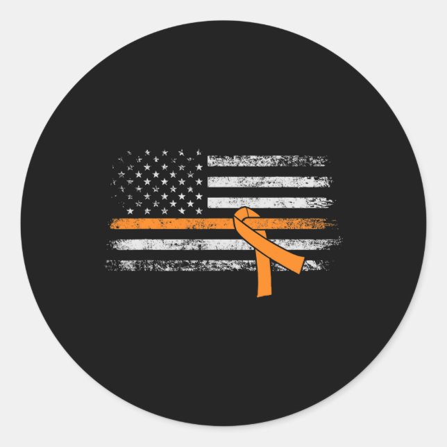 Leukemia Awareness American Flag Runder Aufkleber (Vorderseite)