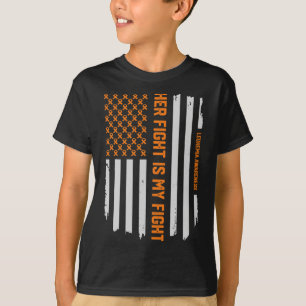 Leukemia Awareness American Flag T-Shirt Gift