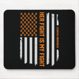 Leukemia Awareness American Flag T-Shirt Gift Mousepad