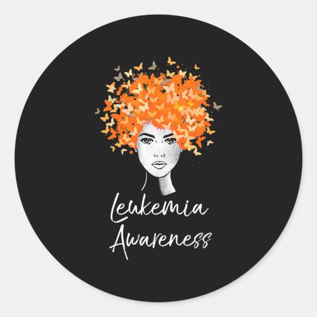 Leukemia Awareness Butterfells Geschenk Runder Aufkleber (Vorderseite)