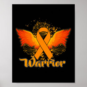 Leukemia Awareness Fun Warrior Orange Ribbon Gesch Poster