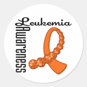 Leukemia Awareness Gemstone Ribbon Runder Aufkleber