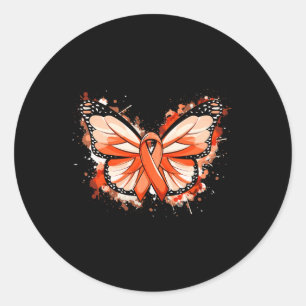 Leukemia Awareness gibt Orange Ribbon Butterfly Runder Aufkleber