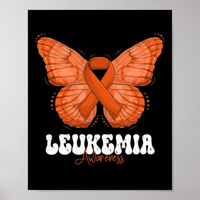 Leukemia Awareness Mont Orange Ribbon Butterfly Poster (Vorne)