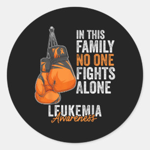 Leukemia Awareness Montag Boxing Gloves Orange Rib Runder Aufkleber