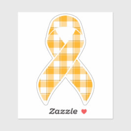 Leukemia Awareness Plaid Orange Ribbon Aufkleber