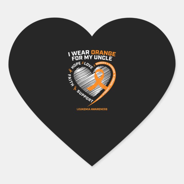 Leukemia Awareness Shirts Herz-Aufkleber (Vorderseite)