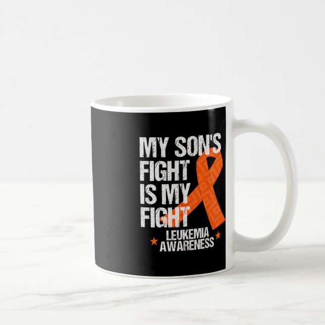 Leukemia Awareness Son Fight Orange Ribbon Geschen Kaffeetasse (Rechts)