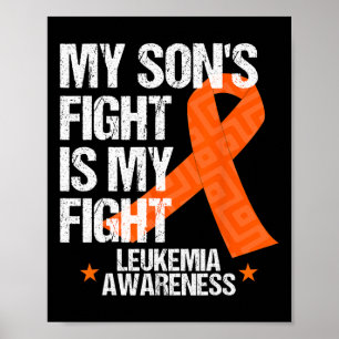 Leukemia Awareness Son Fight Orange Ribbon Geschen Poster