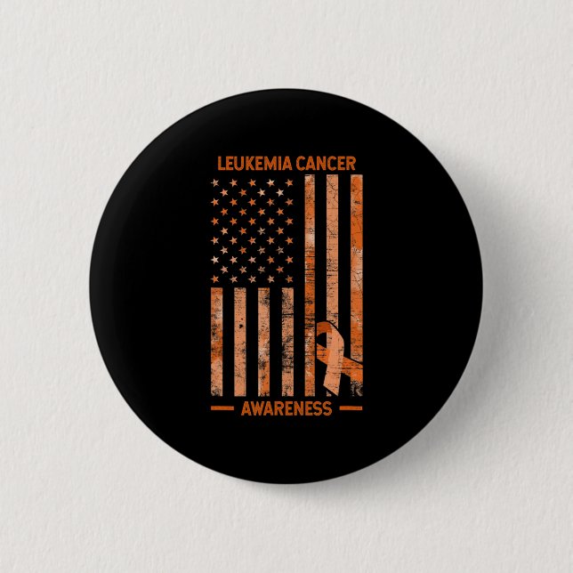 Leukemia Awareness USA Flag Geschenk Leukemia Button (Vorderseite)