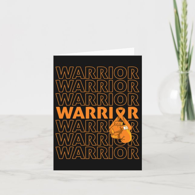 Leukemia Awareness Warrior Orange Ribbon Boxing Gl Karte (Vorderseite)