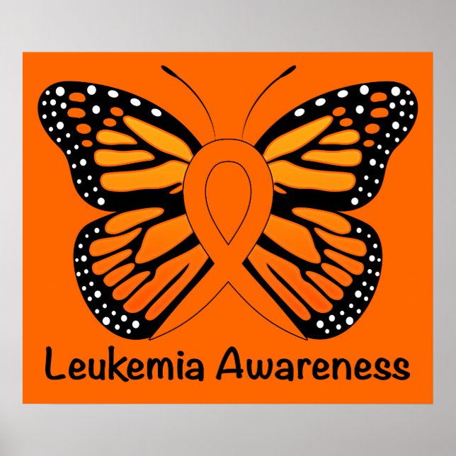 Leukemia Butterfly Awareness Ribbon Poster (Vorne)