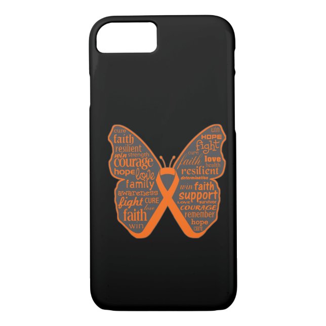 Leukemia Butterfly Collage of Words Case-Mate iPhone Hülle (Rückseite)
