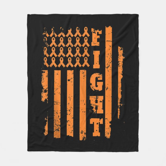 Leukemia Cancer Awareness  Leukemia Orange Ribbon  Fleecedecke (Vorderseite)