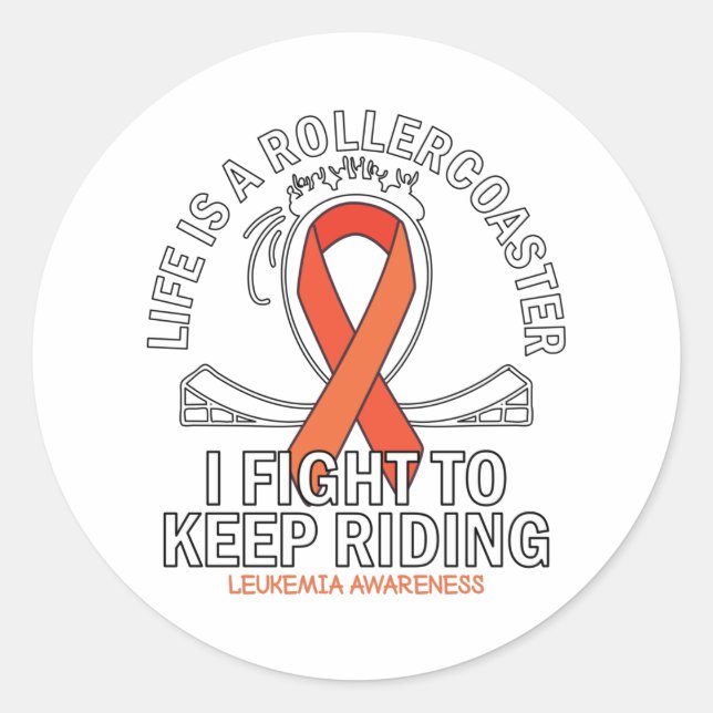 Leukemia cancer awareness orange ribbon runder aufkleber (Vorderseite)