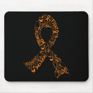 Leukemia Cancer Fight Warrior Orange Ribbon Awaren Mousepad