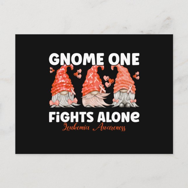 Leukemia Cancer Orange Ribbon Gnome Postkarte (Vorderseite)