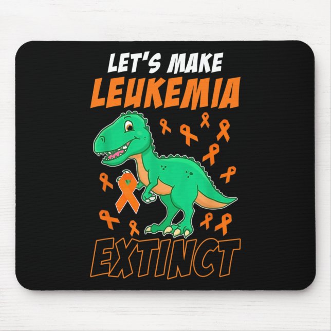 Leukemia Dinosaur Orange Ribbon Hämatologe Repti Mousepad (Vorne)