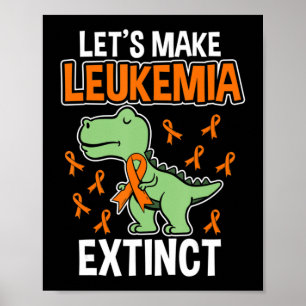Leukemia Dinosaur Orange Ribbon Hämatologe Repti Poster