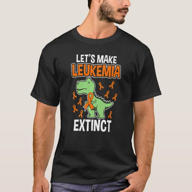 Leukemia Dinosaur Orange Ribbon Hematologist Repti T-Shirt (Vorderseite)