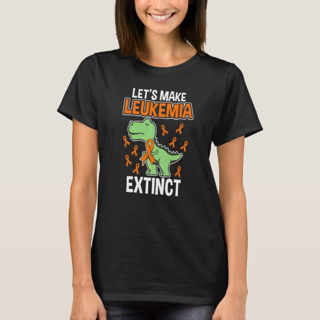 Leukemia Dinosaur Orange Ribbon Hematologist Repti T-Shirt (Vorderseite)
