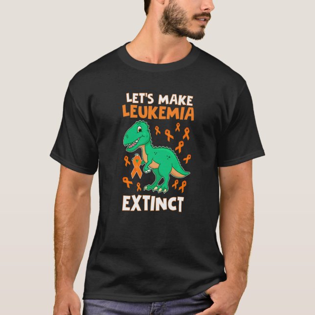 Leukemia Dinosaur Orange Ribbon Hematologist Repti T-Shirt (Vorderseite)