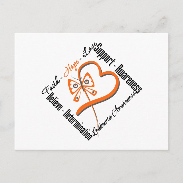 Leukemia Faith Hope Liebe Butterfly Postkarte (Vorderseite)