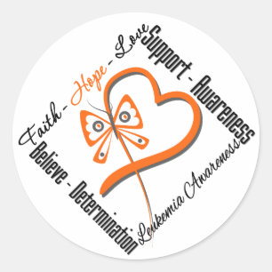 Leukemia Faith Hope Liebe Butterfly Runder Aufkleber