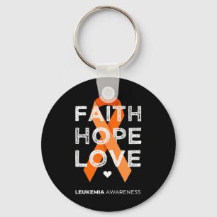 Leukemia Faith Hope Liebe Orange Ribbon Leukemia A Schlüsselanhänger