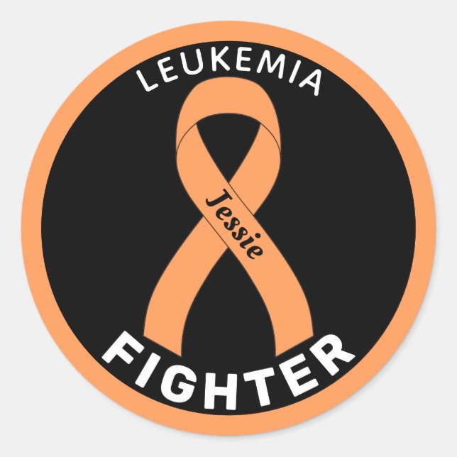 Leukemia Fighting Ribbon Black Round Sticker (Vorderseite)