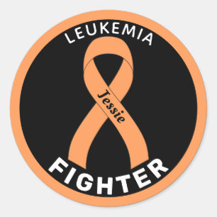 Leukemia Fighting Ribbon Black Round Sticker