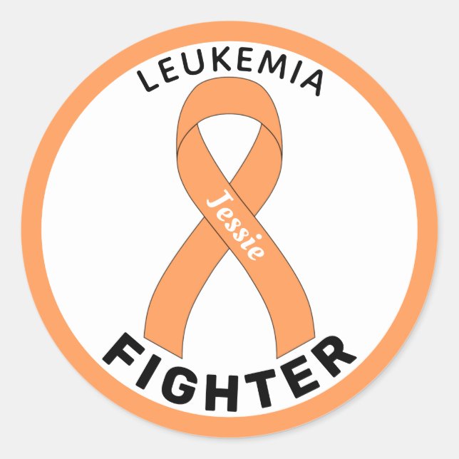Leukemia Fighting Ribbon White Round Sticker (Vorderseite)