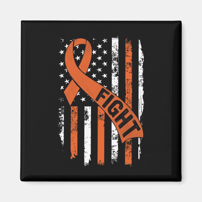 Leukemia Ribbon Fight American Flag Leukemia Aware Magnet (Vorne)