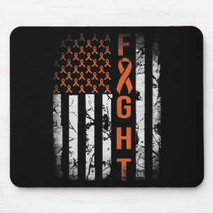 Leukemia Ribbon Fight American Flag Leukemia Aware Mousepad