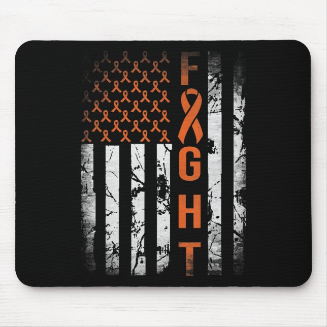 Leukemia Ribbon Fight American Flag Leukemia Aware Mousepad (Vorne)