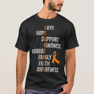 Leukemia Survivor Orange Ribbon Schild Retro Vinta T-Shirt