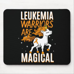 Leukemia Warrior Magical Unicorn Orange Ribbon Hem Mousepad