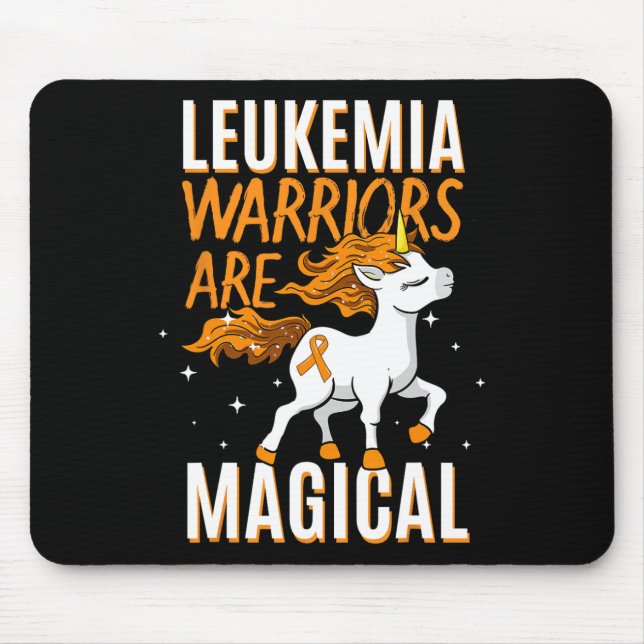 Leukemia Warrior Magical Unicorn Orange Ribbon Hem Mousepad (Vorne)