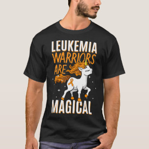 Leukemia Warrior Magical Unicorn Orange Ribbon Hem T-Shirt