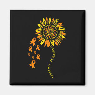 Leukemia Warrior Orange Ribbon Blume Leukemia Awa Magnet