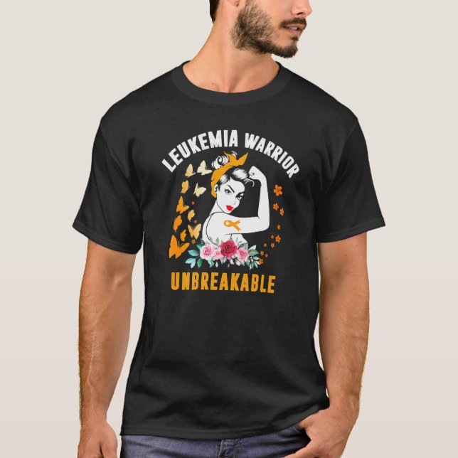 Leukemia Warrior Unbreakable  Awareness   1 T-Shirt (Vorderseite)