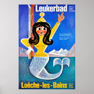 Leukerbad, Thermalbad, Poster