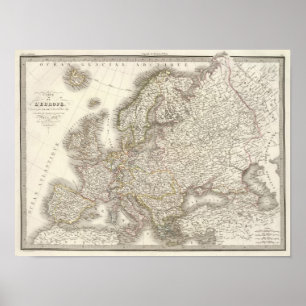 L'Europe Atlas-Karte Poster